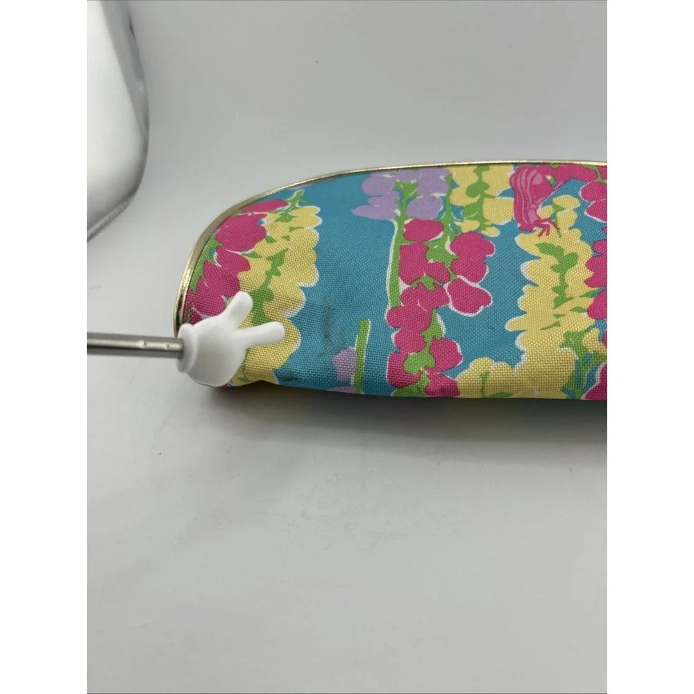 Lilly Pulitzer Makeup Bag Womens Blue Floral Estee Lauder Collab Cosmetic Pouch